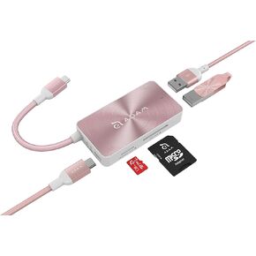 ADAM Elements 5-in-1 USB C Hub - 80W USB C PD - SD Card/microSD Card Reader - 2 USB A 3.1 Ports - Portable, Durable Aluminum Case, Compatible for Mac, Windows, Chrome in Kuwait