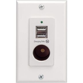 ماجناديان WCP-12V-W | حامل جداري ابيض 2 منفذ شحن USB ومخرج طاقة 12 فولت مع لوحة حائط in Kuwait