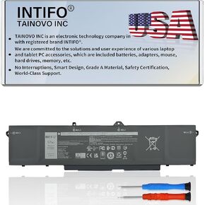 INTIFO 97Wh 9JRV0 Laptop Battery Compatible with Dell Latitude 15 5521 5531 Precision 15 3561 3571 Alienware m17 R5 AMD 005RGW 05RGW 053XP7 53XP7 [11.4V 8071mAh 6-Cell] in Kuwait