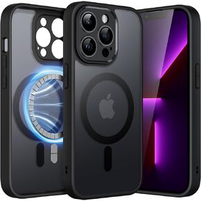 حافظة JETech مغناطيسية لهاتف iPhone 13 Pro Max مقاس 6.7 بوصة، متوافقة مع MagSafe، عدسة كاميرا خلفية شفافة غير لامعة حماية كاملة غطاء هاتف نحيف مقاوم للصدمات (ذهبي فاتح)