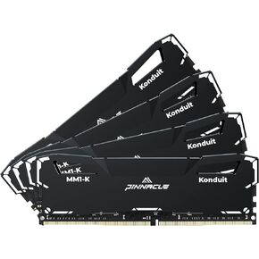 Timetec Pinnacle Konduit 128GB KIT(4x32GB) DDR4 3200MHz PC4-25600 CL16-18-18-38 XMP2.0 Overclocking 1.35V Dual Rank Compatible for AMD and Intel Desktop Gaming PC Memory Module - Black