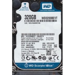 قرص صلب سكوربيو WD3200BEVT-00A0RT0 ويسترن ديجيتال 320GB 5400RPM SATA 3.0 Gbps 2.5 انش من سكوربيو in Kuwait