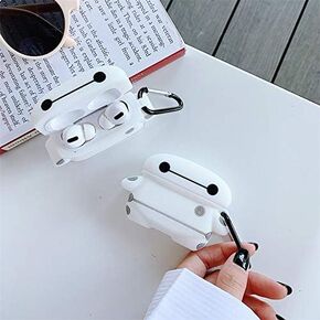 Baymax Protective Silicone Cover Compatible with AirPods Pro Wireless Charging Case, 3D Cute Cartoon Silicone Designer Skin,Funny Cool Design Protective Cover for AirPods Pro 2019 (Big White) in Saudi Arabia