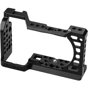 Easy Hood Camera Cage for Sony Alpha A6100 A6400 A6300 A6500 A6000, Aluminum Vlogging Video Shooting Rig Stabilizer with 1/4" 3/8" Mounting Points and Cold Shoe for Mic Monitor Fill Light in Saudi Arabia