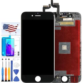 لاستبدال شاشة iPhone 6S (الموديل: A1633 A1688 A1691 A1700) استبدال الشاشة لجهاز iPhone 6S 4.7 بوصة LCD تعمل باللمس محول رقمي زجاج مجموعة أجزاء التجميع الكاملة مع أدوات إصلاح (أبيض)