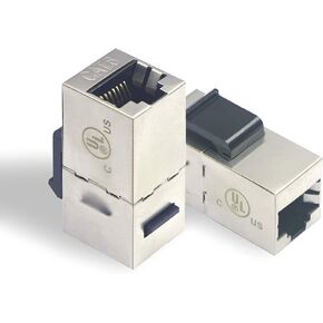 LEENUE 15-Pack RJ45 Cat6 Shielded Keystone Inline Coupler Cat 6 Female to Female Metal Keystone Jack 8P8C Cat 6 Wall Coupler Cat5e Modular Connector Silver in Kuwait
