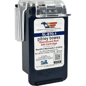 AMERICAN MAILING SOLUTIONS INC. | 1-Pack | PB SL-870-1 Red Ink Cartridge Replacement for The PB SendPro Mailstation Series Postage Meter (CSD1) Machine, 8ml