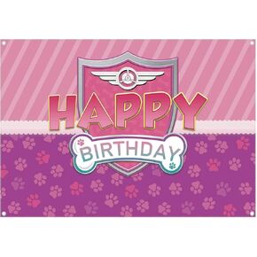Yriujul 96x72inch Navy Dog Paw Logo Backdrop Birthday Party Banner Decorations Boys Girls Photography Background Photo Booth Props
