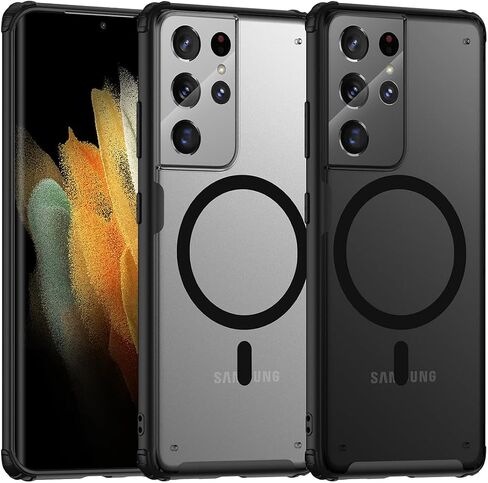 TIANNIUKE Magnetic Case for Samsung Galaxy S10 Plus, Translucent Matte Anti-Fingerprint,Compatible with MagSafe,Slim Fit Shockproof Protective Phone Case for Galaxy S10 Plus Case (Transparent Black) in Kuwait