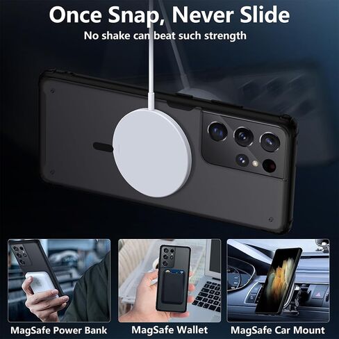 TIANNIUKE Magnetic Case for Samsung Galaxy S10 Plus, Translucent Matte Anti-Fingerprint,Compatible with MagSafe,Slim Fit Shockproof Protective Phone Case for Galaxy S10 Plus Case (Transparent Black) in Kuwait