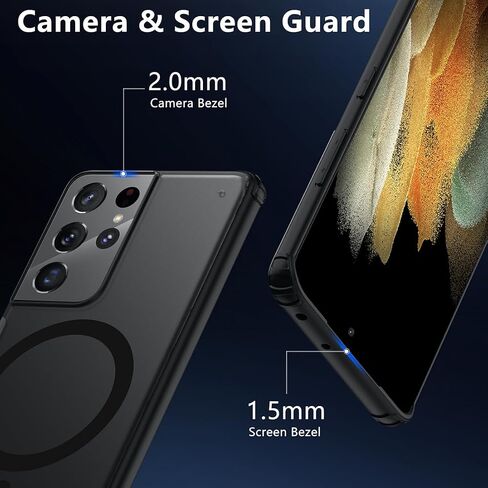 TIANNIUKE Magnetic Case for Samsung Galaxy S10 Plus, Translucent Matte Anti-Fingerprint,Compatible with MagSafe,Slim Fit Shockproof Protective Phone Case for Galaxy S10 Plus Case (Transparent Black) in Kuwait