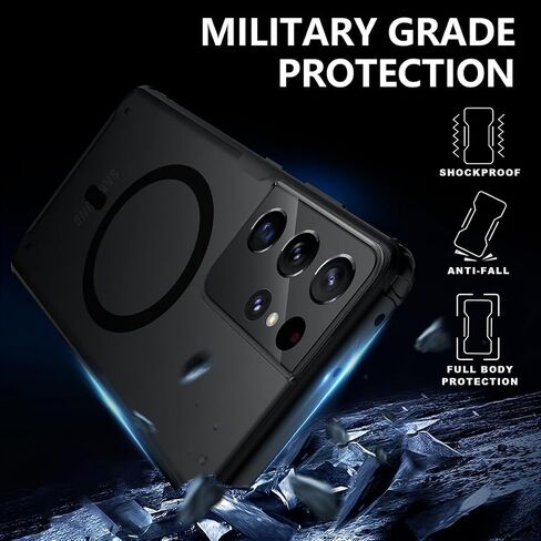 TIANNIUKE Magnetic Case for Samsung Galaxy S10 Plus, Translucent Matte Anti-Fingerprint,Compatible with MagSafe,Slim Fit Shockproof Protective Phone Case for Galaxy S10 Plus Case (Transparent Black) in Kuwait