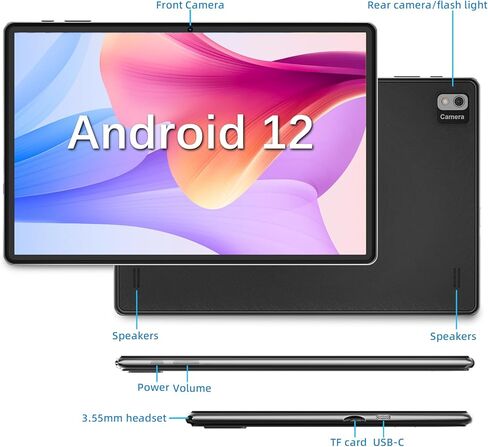 تابلت SGIN Android 12، ذاكرة وصول عشوائي 64 جيجابايت + ذاكرة وصول عشوائي 4 جيجابايت مع معالج MTK ثماني النواة، شاشة 10.1 بوصة IPS 1280 * 800 FHD، بطاقة TF 512 جيجابايت دعم موسع، كاميرا 5 ميجابكسل + 2 ميجابكسل، 6000 مللي أمبير، 2.4 جيجا/5 جيجا هرتز واي فاي in Saudi Arabia