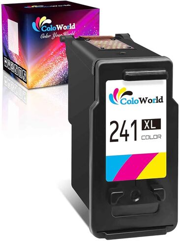خرطوشة حبر ملونة CL-241XL معاد تصنيعها من ColoWorld عبوة واحدة بديلة لطابعة Canon 240XL 241XL المستخدمة لطابعة PIXMA MG3620 TS5120 MG3520 MX472 MX452 MG3220 MG2120 MX432 MX532 MX512 (1 ثلاثية الألوان) in Kuwait