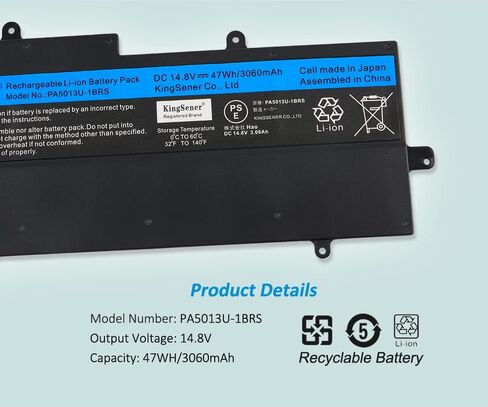 KingSener PA5013U-1BRS بطارية كمبيوتر محمول لتوتوشيبا بورتيج Z835 Z830 Z930 Z935 Ultrabook PA5013U-1BRS PA5013 PA5013U 14.8V 3060mAh 47WH in Kuwait