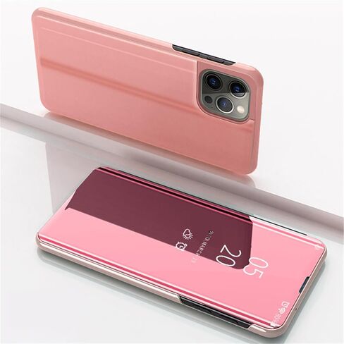 حافظة QIVSTAR لهاتف iPhone 15 Plus بتصميم رائع ونافذة مطلية بالكهرباء وحامل مضاد للخدش واقٍ لكامل الجسم وغطاء نحيف لهاتف iPhone 15 Plus 6.7 بوصة PU مرآة سوداء QH in Kuwait
