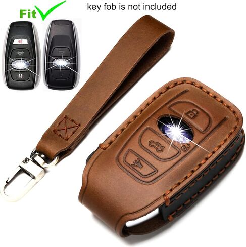 غطاء جلدي من ZiHafate متوافق مع جهاز التحكم عن بعد Subaru Keyless Remote Forester Impreza Outback WRX BRZ Legacy وXV Crosstrek وما إلى ذلك. (A-Brown) in Kuwait