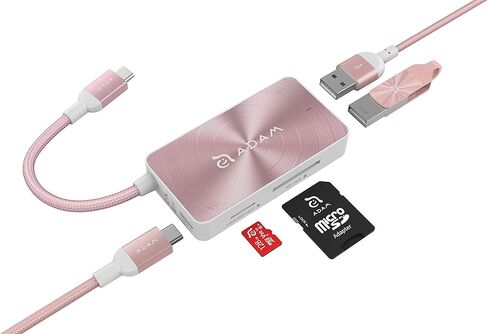 ADAM Elements 5-in-1 USB C Hub - 80W USB C PD - SD Card/microSD Card Reader - 2 USB A 3.1 Ports - Portable, Durable Aluminum Case, Compatible for Mac, Windows, Chrome in Kuwait