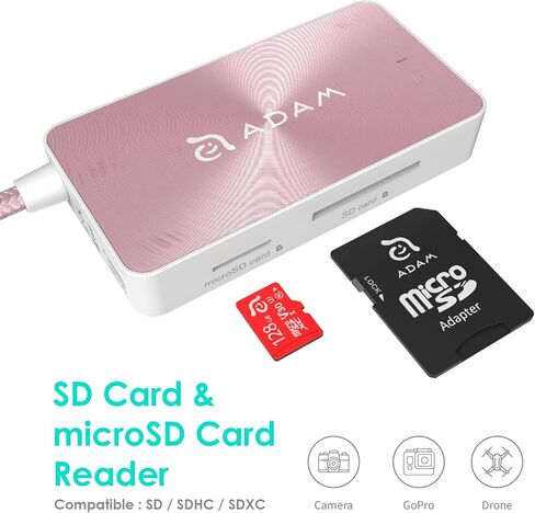 ADAM Elements 5-in-1 USB C Hub - 80W USB C PD - SD Card/microSD Card Reader - 2 USB A 3.1 Ports - Portable, Durable Aluminum Case, Compatible for Mac, Windows, Chrome in Kuwait