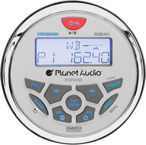 Planet Audio PGR35B Weatherproof Marine Gauge Receiver - Bluetooth, Digital Media MP3 Player, No CD Player, USB Port, AUX-In, AM/FM Radio Receiver in Saudi Arabia