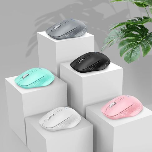 Wireless Mouse, 2.4G Wireless Computer Optical Mouse, Ergonomic 6 Buttons, 800/1200/1600 DPI, USB Receiver, Portable for Laptop, PC, MacBook, Desktop - Black in Saudi Arabia