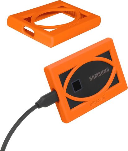 غطاء ممتص للصدمات من السيليكون من Alltravel لجهاز Samsung T7، T7 Touch SSD المحمول - 1 تيرابايت، 2 تيرابايت، 500 جيجابايت - محركات الأقراص الصلبة الخارجية USB 3.2 (أزرق سماوي) in Kuwait