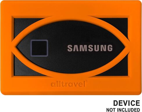 غطاء ممتص للصدمات من السيليكون من Alltravel لجهاز Samsung T7، T7 Touch SSD المحمول - 1 تيرابايت، 2 تيرابايت، 500 جيجابايت - محركات الأقراص الصلبة الخارجية USB 3.2 (أزرق سماوي) in Kuwait