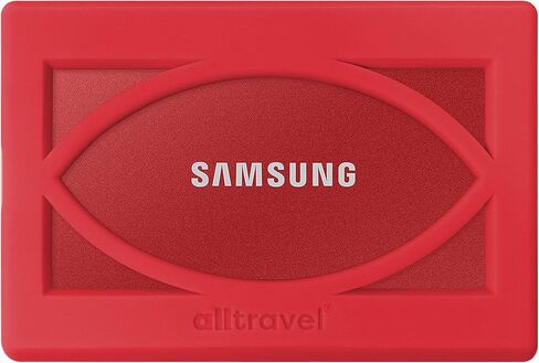غطاء ممتص للصدمات من السيليكون من Alltravel لجهاز Samsung T7، T7 Touch SSD المحمول - 1 تيرابايت، 2 تيرابايت، 500 جيجابايت - محركات الأقراص الصلبة الخارجية USB 3.2 (أزرق سماوي) in Kuwait