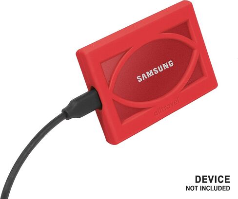 غطاء ممتص للصدمات من السيليكون من Alltravel لجهاز Samsung T7، T7 Touch SSD المحمول - 1 تيرابايت، 2 تيرابايت، 500 جيجابايت - محركات الأقراص الصلبة الخارجية USB 3.2 (أزرق سماوي) in Kuwait