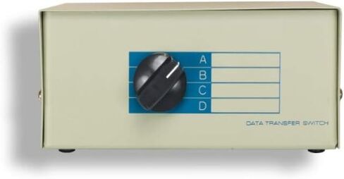 KENTEK DB9 Male 4 Way Manual Data Switch Box RS-232 D-Sub 9 Pin I/O ABCD Port for PC MAC to Peripherals Devices Printer in Saudi Arabia
