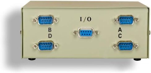 KENTEK DB9 Male 4 Way Manual Data Switch Box RS-232 D-Sub 9 Pin I/O ABCD Port for PC MAC to Peripherals Devices Printer in Saudi Arabia