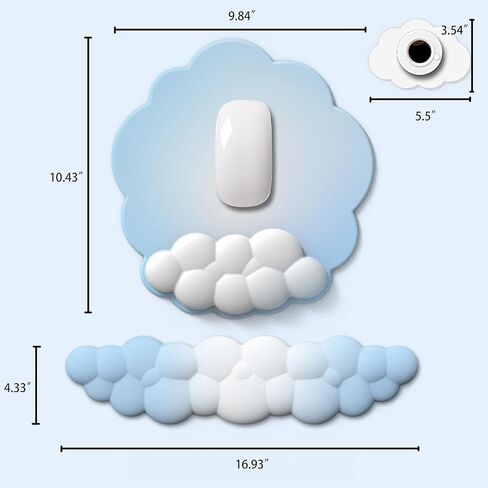 مجموعة مسند المعصم السحابي للوحة المفاتيح ومسند المعصم للماوس المتدرج اللون، مسند المعصم السحابي، مسند المعصم السحابي للوحة مفاتيح الكمبيوتر ولوحة الماوس مع مجموعة مسند المعصم (التدرج الأزرق الداكن) (التدرج الأزرق الداكن) in Kuwait