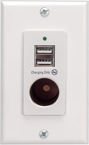 ماجناديان WCP-12V-W | حامل جداري ابيض 2 منفذ شحن USB ومخرج طاقة 12 فولت مع لوحة حائط in Kuwait