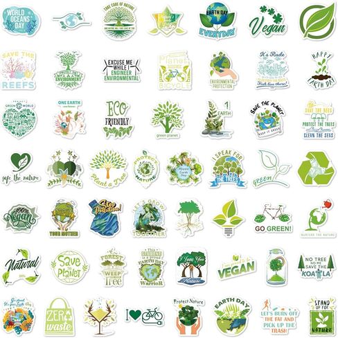 ملصقات حماية البيئة - 106 قطعة ملصقات أرضية خضراء صديقة للبيئة من الفينيل ملصقات مقاومة للماء لزجاجة المياه والكمبيوتر المحمول وخوذة الأمتعة ولوح التزلج على الجليد والجيتار وقصاصات الهاتف هدايا للمراهقات والفتيات البالغات in Kuwait