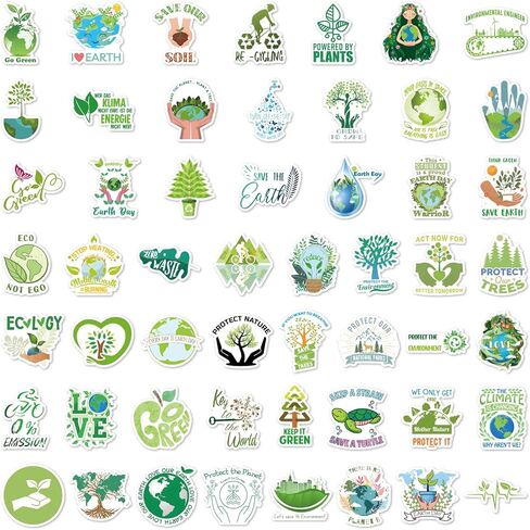 ملصقات حماية البيئة - 106 قطعة ملصقات أرضية خضراء صديقة للبيئة من الفينيل ملصقات مقاومة للماء لزجاجة المياه والكمبيوتر المحمول وخوذة الأمتعة ولوح التزلج على الجليد والجيتار وقصاصات الهاتف هدايا للمراهقات والفتيات البالغات in Kuwait