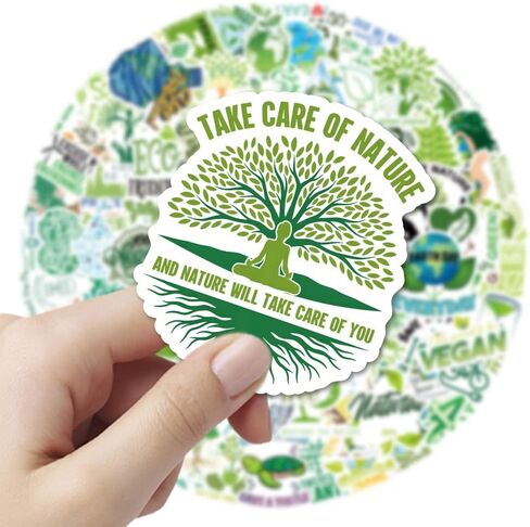 ملصقات حماية البيئة - 106 قطعة ملصقات أرضية خضراء صديقة للبيئة من الفينيل ملصقات مقاومة للماء لزجاجة المياه والكمبيوتر المحمول وخوذة الأمتعة ولوح التزلج على الجليد والجيتار وقصاصات الهاتف هدايا للمراهقات والفتيات البالغات in Kuwait