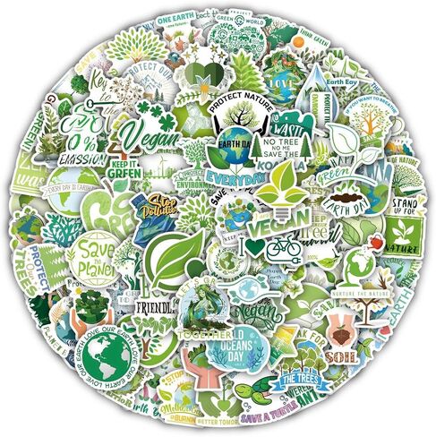 ملصقات حماية البيئة - 106 قطعة ملصقات أرضية خضراء صديقة للبيئة من الفينيل ملصقات مقاومة للماء لزجاجة المياه والكمبيوتر المحمول وخوذة الأمتعة ولوح التزلج على الجليد والجيتار وقصاصات الهاتف هدايا للمراهقات والفتيات البالغات in Kuwait
