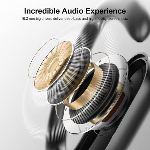 Hyyeosd Open Ear Earbuds, Bluetooth Earbuds 5.3, Deep Bass, Open Fit, 60 Hours Playtime, Digital Display Charging Case, Bone Conduction Bluetooth Headphones for Running, Cycling, Walking,Workout in Kuwait