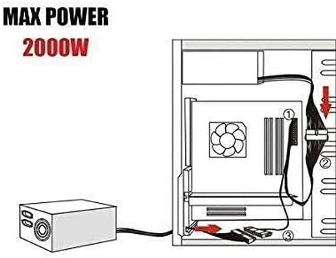 كبل تمديد مزود الطاقة PSU المزدوج للوحة الأم ATX، خط بدء تشغيل هيكل نحاسي كامل 24 سنًا، 24 دبوسًا إلى 24 (20+4) دبوسًا، 1 قدم 30 سم in Kuwait