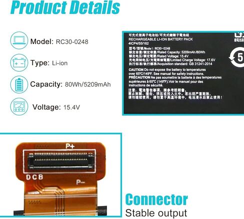 RC30-0248 بطارية الكمبيوتر المحمول ل الماسح بليد المتقدمة 15 2018 2019 2020 2021 RTX 2060 2070 2080 RZ09-0238 RZ09-02385 RZ09-02386 RZ09-0301 RZ09-0288 RZ09-02886 RZ09-03135 RZ 09-02887E92 RZ09-0367 80 وات في الساعة 15.4 فولت in Kuwait