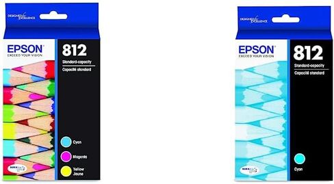 Epson 812 Genuine Ink Standard Capacity 3 Color Combo Pack T812520 | Works With WorkForce Pro WF-7310 WF-7820 WF-7840 EC-C7000 Printers in Kuwait