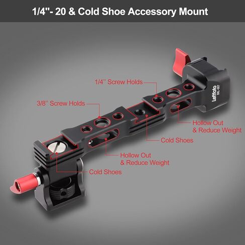 Leftfoto Camera Monitor Mount for DJI RS3-mini/RS2/RS3/RS-3pro/ RSC2 Gimbal Stabilizer Accessories,With1/4 & 3/8 Threads, Cold Shoe and Rotatable in Saudi Arabia
