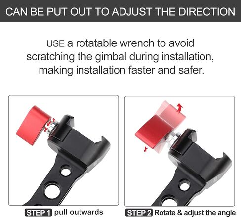 Leftfoto Camera Monitor Mount for DJI RS3-mini/RS2/RS3/RS-3pro/ RSC2 Gimbal Stabilizer Accessories,With1/4 & 3/8 Threads, Cold Shoe and Rotatable in Saudi Arabia