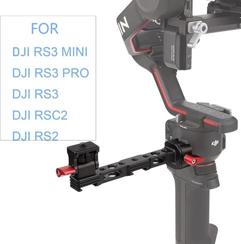 Leftfoto Camera Monitor Mount for DJI RS3-mini/RS2/RS3/RS-3pro/ RSC2 Gimbal Stabilizer Accessories,With1/4 & 3/8 Threads, Cold Shoe and Rotatable in Saudi Arabia