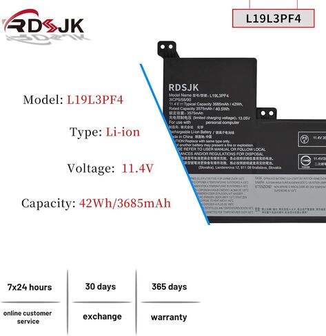 L19C3PF6 L19L3PF4 بطارية الكمبيوتر المحمول لينوفو IdeaPad 3-17ADA05 3-17ARE05 3-17IIL05 3-17IML05 S350 V17-IIL سلسلة L19L4PF2 L19D4PF2 5B10W89838 SB10W89845 5B10W89839 SB10W89837 5 B10W89835 11.25 فولت 42 وات في الساعة in Saudi Arabia