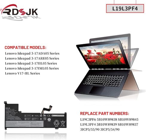 L19C3PF6 L19L3PF4 بطارية الكمبيوتر المحمول لينوفو IdeaPad 3-17ADA05 3-17ARE05 3-17IIL05 3-17IML05 S350 V17-IIL سلسلة L19L4PF2 L19D4PF2 5B10W89838 SB10W89845 5B10W89839 SB10W89837 5 B10W89835 11.25 فولت 42 وات في الساعة in Saudi Arabia