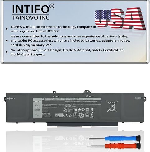 INTIFO 97Wh 9JRV0 Laptop Battery Compatible with Dell Latitude 15 5521 5531 Precision 15 3561 3571 Alienware m17 R5 AMD 005RGW 05RGW 053XP7 53XP7 [11.4V 8071mAh 6-Cell] in Saudi Arabia