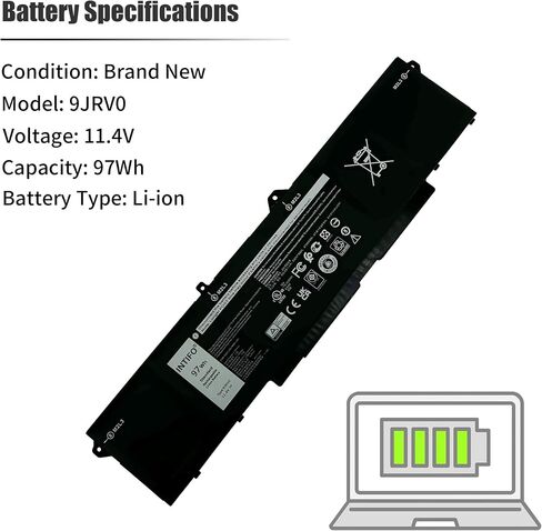 INTIFO 97Wh 9JRV0 Laptop Battery Compatible with Dell Latitude 15 5521 5531 Precision 15 3561 3571 Alienware m17 R5 AMD 005RGW 05RGW 053XP7 53XP7 [11.4V 8071mAh 6-Cell] in Saudi Arabia