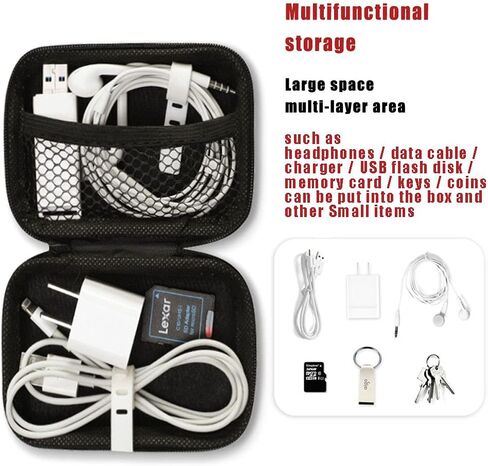 ZOSTLAND HQ لطيف أزرق كبير حالة صندوق تخزين محمول، إلكترونيات iPhone الملحقات المنظم حقيبة EVA حقيبة حمل لسماعات الأذن سماعات الأذن اللاسلكية U القرص عملة معدنية مفتاح سماعة (خياطة صندوق كبير) in Kuwait