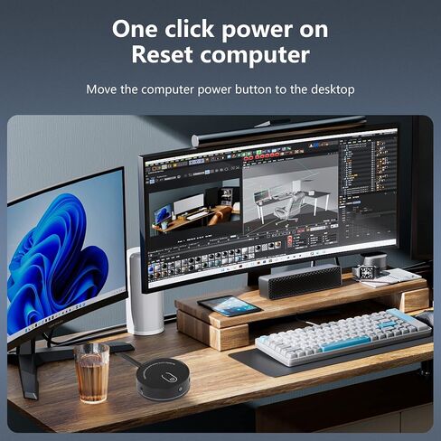 CERRXIAN Computer Case Power Supply Reset Switch Box,PC Power Button On/Off + Reset + Dual USB Ports + 3.5MM TRRS Audio + Type-C Power Interface,Desktop Computer Case Switch with Cables (USB3.0) in Saudi Arabia